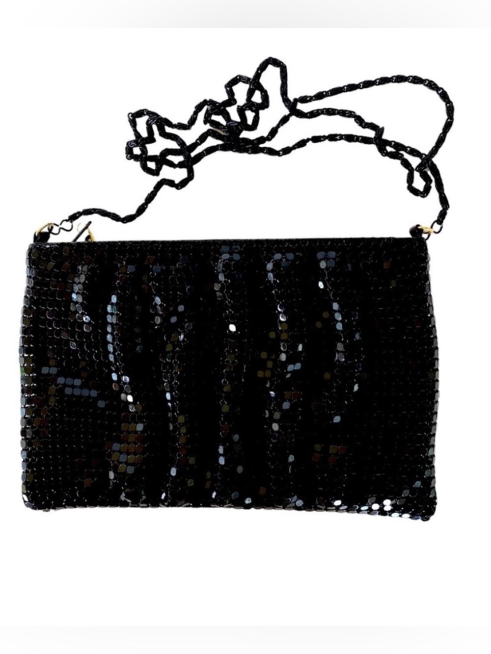 Vintage Y&S Black Metal Mesh Evening Bag | Convertible Clutch - Picture 2 of 4